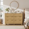 6 Drawer Dresser,55"W Double Dresser,Wood Dresser with Faux Marble Top For Bedroom,Chest Of Drawers Of Storage - 2 of 4