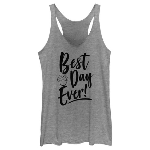 Women's Minnie Mouse Best Day Ever Logo Racerback Tank Top : Target