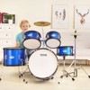 VEVOR Kids Drum Set,5-Piece,16 in Beginner Full Drum Set with Bass Toms Snare Floor Drum Throne Cymbal Hi-Hat Pedal and Two Pairs of Drumsticks,Blue - 2 of 4