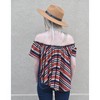Women's Off The Shoulder Stripe Woven Top - Fascination - 2 of 2