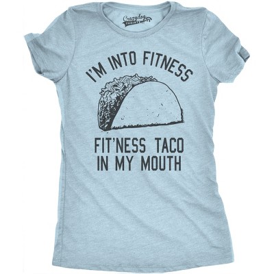 Womens Fitness Taco Funny Gym T Shirt Cool Humor Graphic Muscle Tee For Ladies - Crazy Dog Women's T Shirt