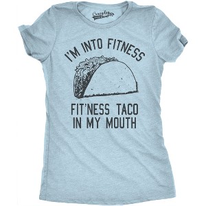 Womens Fitness Taco Funny Gym T Shirt Cool Humor Graphic Muscle Tee For Ladies - Crazy Dog Women's T Shirt - 1 of 4