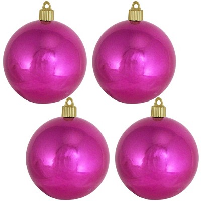 Christmas by Krebs 4ct Frutti Pink Shatterproof Christmas Ball Ornaments 4" (100mm)