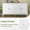 Whisen Retro Sideboard with Circular Groove Design Round Metal Door Handle for Living Room, Entryway, Dining Room - 4 of 4