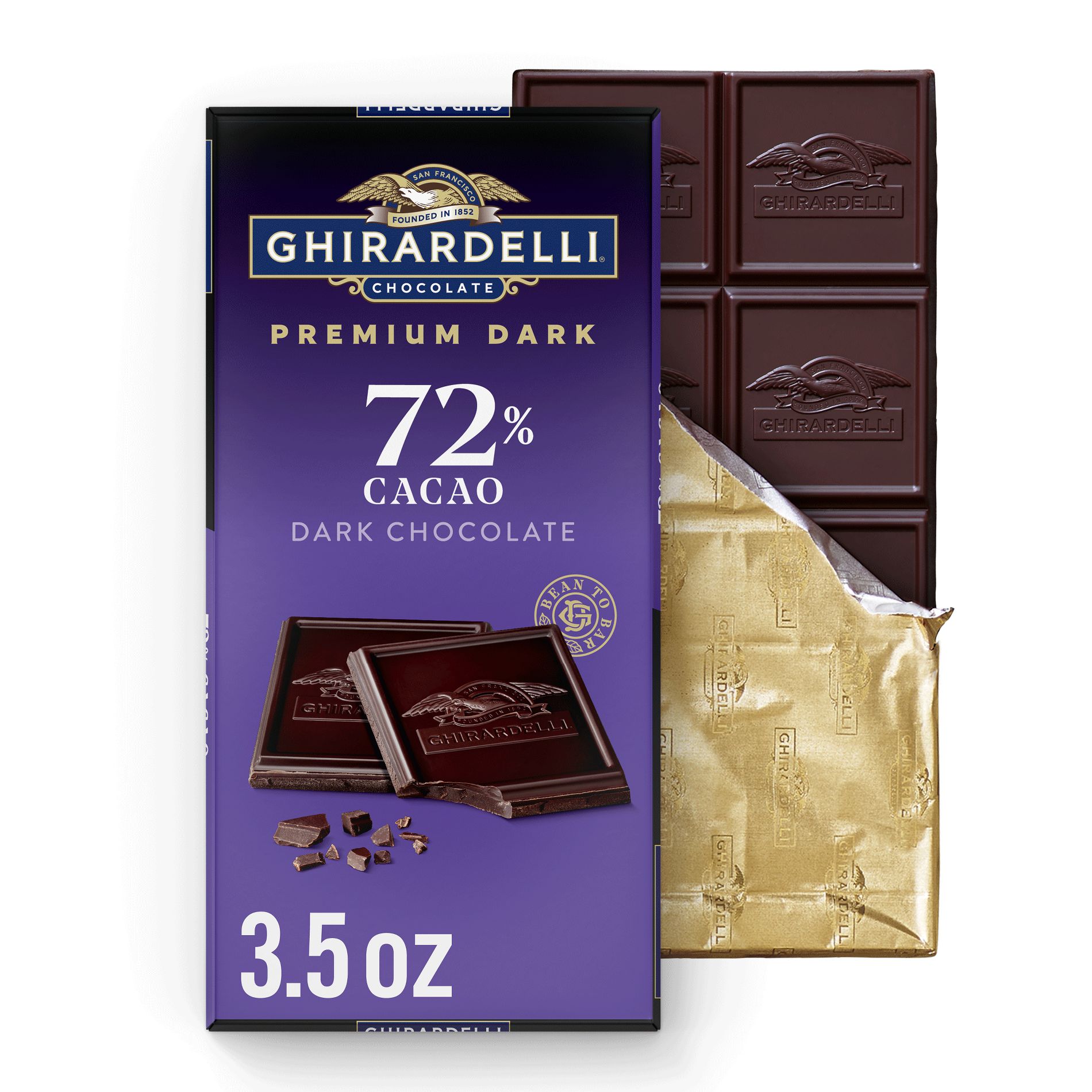 Ghirardelli Intense Dark 72% Cacao Dark Chocolate Candy Bar - 3.5oz