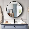 GlasFlength Decorative Wall Mirrors Modern Round Mirror with Metal Frame Elegant Design for Bathroom and Living Spaces, Black, 36"*36"*1.1" - 2 of 4