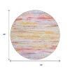Coral And Yellow Abstract Washable Indoor Outdoor Area Rug - 3 of 4