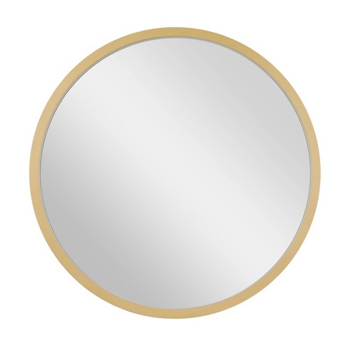 Round Wood Decorative Wall Mirror Gold, Round Mirror Gold Trim