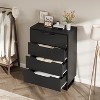4-Drawer Tall Dresser, 41.7" Freestanding Vertical Storage Cabinet, Wooden Closet Chest for Bedroom, Living Room, Hallway, Entryway, Black - 4 of 4