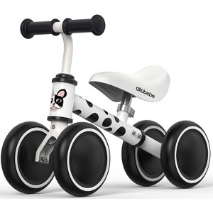 Allobebe Baby Balance Bike for Ages 1-3 – Adjustable Seat, Silent & Soft 4-Wheel Ride On White - 1 of 4