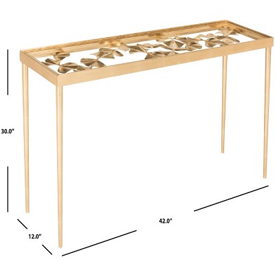 Otto Gold and Glass Rectangular Console Table