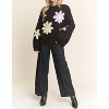 Women's Flower Applique Sweater - ADORA - 2 of 4