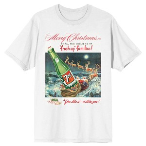 7UP Merry Christmas To All The Millions of Fresh Up Familier!, You Like itâ€¦Iy Likes you!, White Short Sleeve Adult T-Shirt - 1 of 4