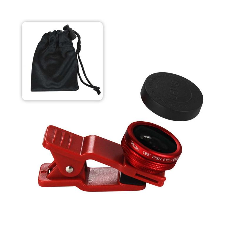 HD CAMERA FISH EYE LENS BUILT IN 180 DEGREE WIDE ANGLE IN RED, 1 of 5