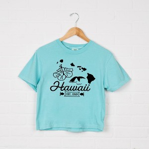Simply Sage Market Women's Hawaii Vintage Short Sleeve Relaxed Fit Cropped Tee - 1 of 3
