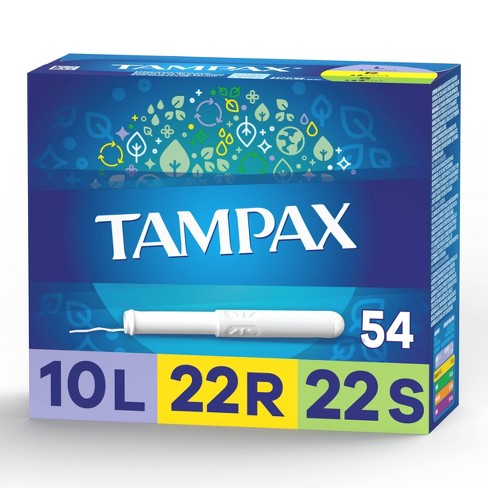 tampax tampons unscented absorbency applicator 54ct duopack