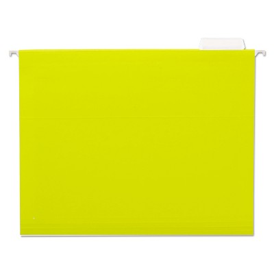 UNIVERSAL Hanging File Folders 1/5 Tab 11 Point Stock Letter Yellow 25/Box 14119