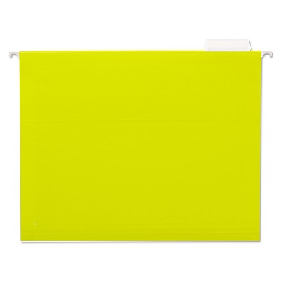 UNIVERSAL Hanging File Folders 1/5 Tab 11 Point Stock Letter Yellow 25/Box 14119