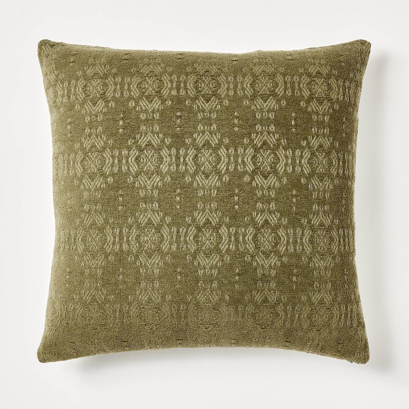Oversize Chenille Woven Jacquard Square Throw Pillow - Threshold™ designed with Studio McGee, 1 of 11