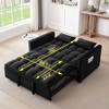 PAGED 55.1"Convertible Couch Bed,Modern Velvet Double Futon Sofa with Adjustable Back,Storage Bag and Pillow,Modern Sofa for Living Room - 4 of 4