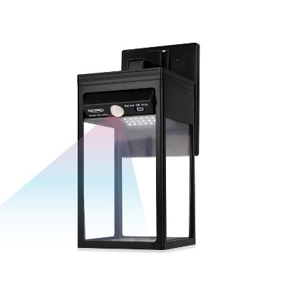 Techko Maid Solar Wall Light Sconce with Motion Sensor Matte Black