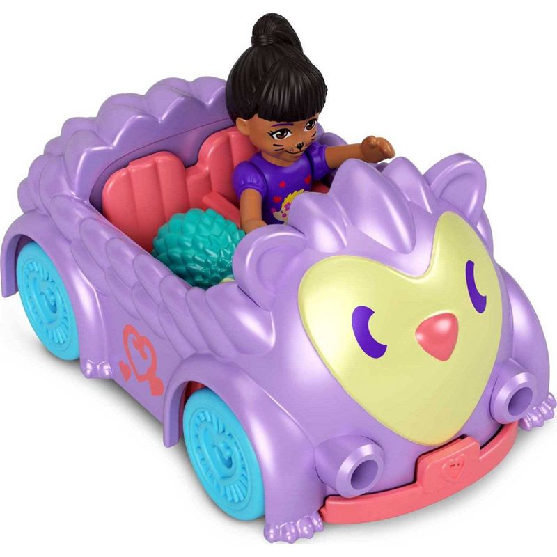 Polly Pocket Pollyville Micro Doll with Hedgehog-Themed Car and Mini Hedgehog, 3 of 5