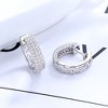 Amy and Annette 18K White Gold Plated Pavé Huggie Earrings with Crystals - 2 of 4