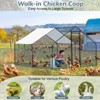 Karl Home Chicken Run Coop Walk-in Poultry Cage with Waterproof & Anti-UV Cover Lockable Door Design - 3 of 4