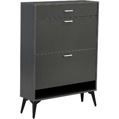 Acekool Tall Shoe Cabinet, Slim MDF Shoe Organizer, Scratch-Resistant, Entryway Storage, 31.5"x9.4"x43.3", Modern Space-Saving Design