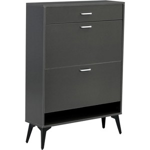 Acekool Tall Shoe Cabinet, Slim MDF Shoe Organizer, Scratch-Resistant, Entryway Storage, 31.5"x9.4"x43.3", Modern Space-Saving Design - 1 of 4