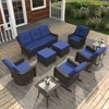 YARDSIGHT 5 Piece Outdoor Patio Furniture Set Wicker Conversation Set 2 Rockchairs with 1 Side Table and 2 Ottomans For Backyard, Porch, Balcony - 2 of 4