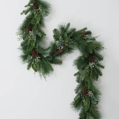 Sullivans Artificial Mixed Pine and Eucalyptus Garland 72"L Green