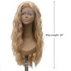 Unique Bargains Women's Long Body Wave Lace Front Wigs with Wig Cap 24" Blonde Synthetic Fibre 1PC - 2 of 4