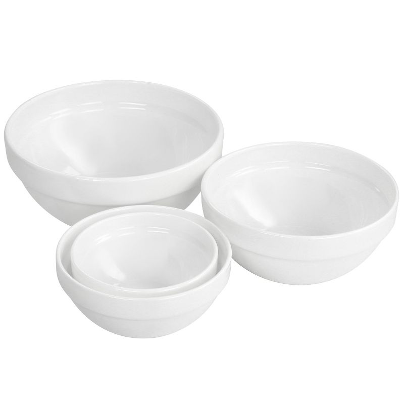 Gibson Ultra White Shadow 8 Piece Tempered Opal Glass Bowl and Lid Set in White, 3 of 7