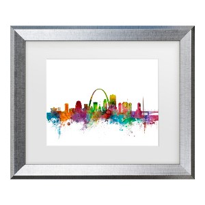 Trademark Fine Art -Michael Tompsett 'St. Louis Missouri Skyline' Matted Framed Art - 1 of 1