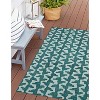 HomeStock Outdoor Washable Doral Aqua & Green 3' X 5', Machine Woven with Printed Designs, Coastal - 2 of 4