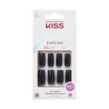 KISS Products Gel Fantasy Jelly Color Sculpted Long Square Translucent Fake Nails - Jelly Gelee - 31ct