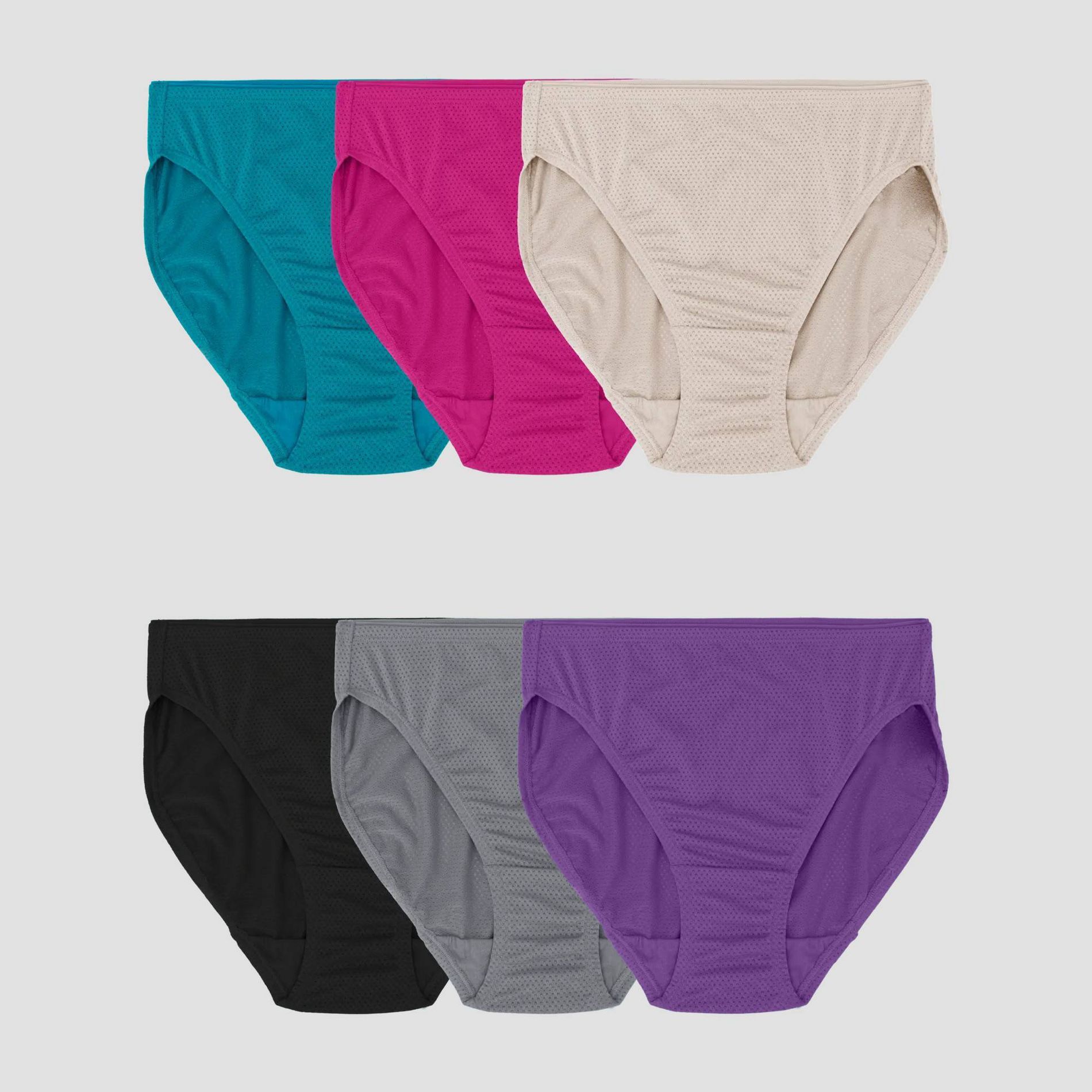 Fruit of the Loom Women's 6pk Breathable Micro-Mesh Hi-Cut Underwear - Colors May Vary 7