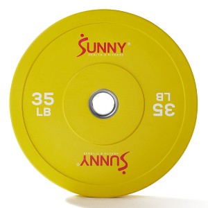 Sunny Health & Fitness Elite Olympic Bumper Weight Plate 35lbs - Yellow - 1 of 4