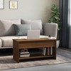 vidaXL Coffee Table Brown Oak Engineered Wood Medium Storage - 3 of 4