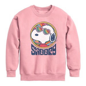 Boys' - Peanuts - Groovy Snoopy Graphic Long Sleeve Fleece Sweatshirt - 1 of 4