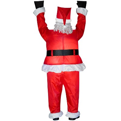 Gemmy Christmas Inflatable Realistic Roof Hangin' Santa, 6.5 ft Tall, Multi