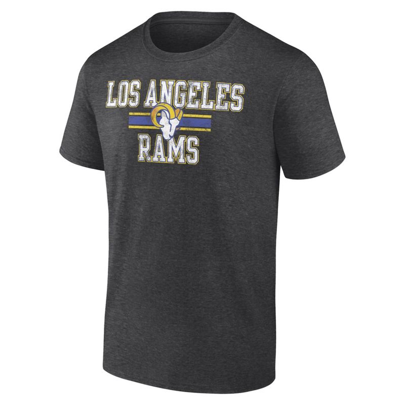 NFL Los Angeles Rams Men&#39;s Team Striping Gray Short Sleeve Bi-Blend T-Shirt, 2 of 4