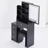 FONTOI Bedside Cabinet Vanity Table&Cushioned Stool, Dresser with Mirror&Tri-color Switching for Bedroom, Black, 12.6"*50.4"*29.2" - 4 of 4