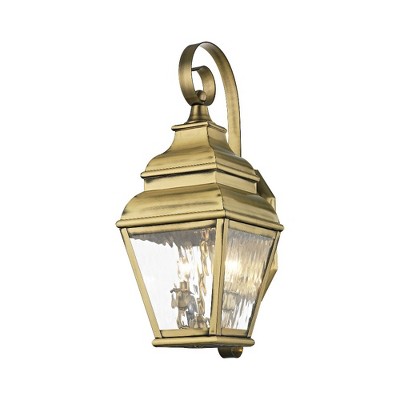 Antique Brass 21.5" Dimmable Outdoor Wall Lantern