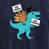 Boys' - Instant Message - Eat Pizza Turkey Dino Graphic Long Sleeve Fleece Sweatshirt - 2 of 4