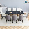 NicBex Dining Table Set for 6 Luxurious Style Tempered Glass Rectangular Table with 6 PU Chairs for Kitchen - 2 of 4