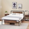 COZONY Queen Platform Bed Frame with Vintage Wood Headboard, Sturdy Metal Slats No Box Spring Underbed Storage Easy Assembly - 2 of 4