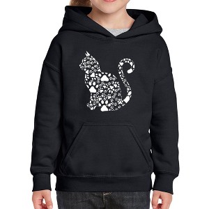 LA Pop Art Cat Claws - Girl's Word Art Hooded Sweatshirt - 1 of 4