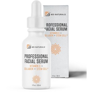 Professional Facial Serum, M3 Naturals, Collagen & Vitamin C & Stem Cell, Fision WrinkleFix, Unscented, 1oz - 1 of 3